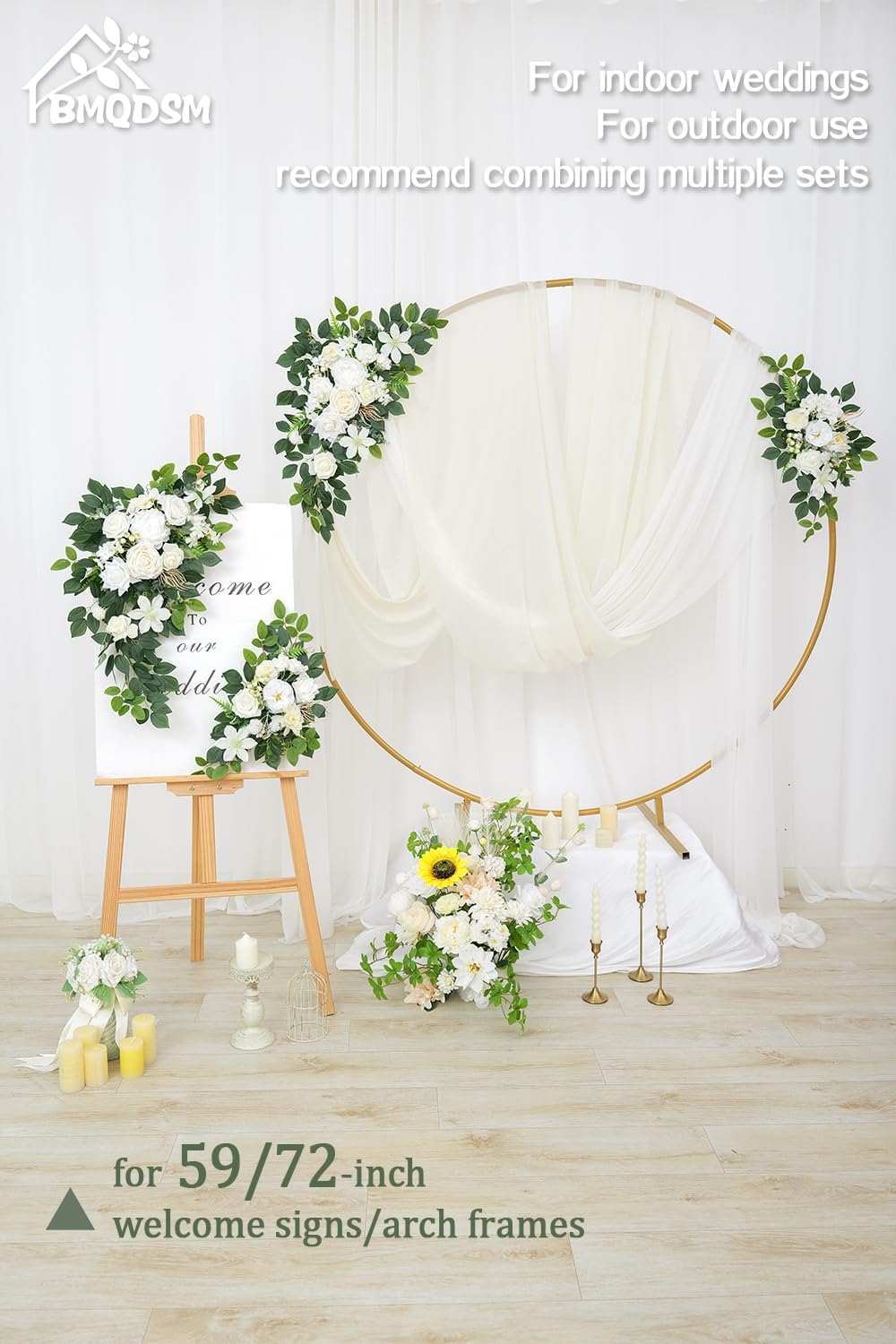 Pack of 2 Faux Flowers,Wedding Arch Flowers,Wisteria Hanging Flowers,Flower Garland Be Suited to Aisle Decorations for Wedding Ceremony,Wedding Arches for Ceremony