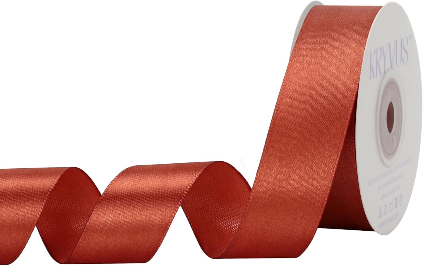 Copper Satin Ribbon 1 inch X Continuous 25 Yards, Single Face Polyester Ribbon Perfect for Gift Wrapping, Flower Bouquet, Wedding Decor, Crafts, Bow Making, Sewing and More