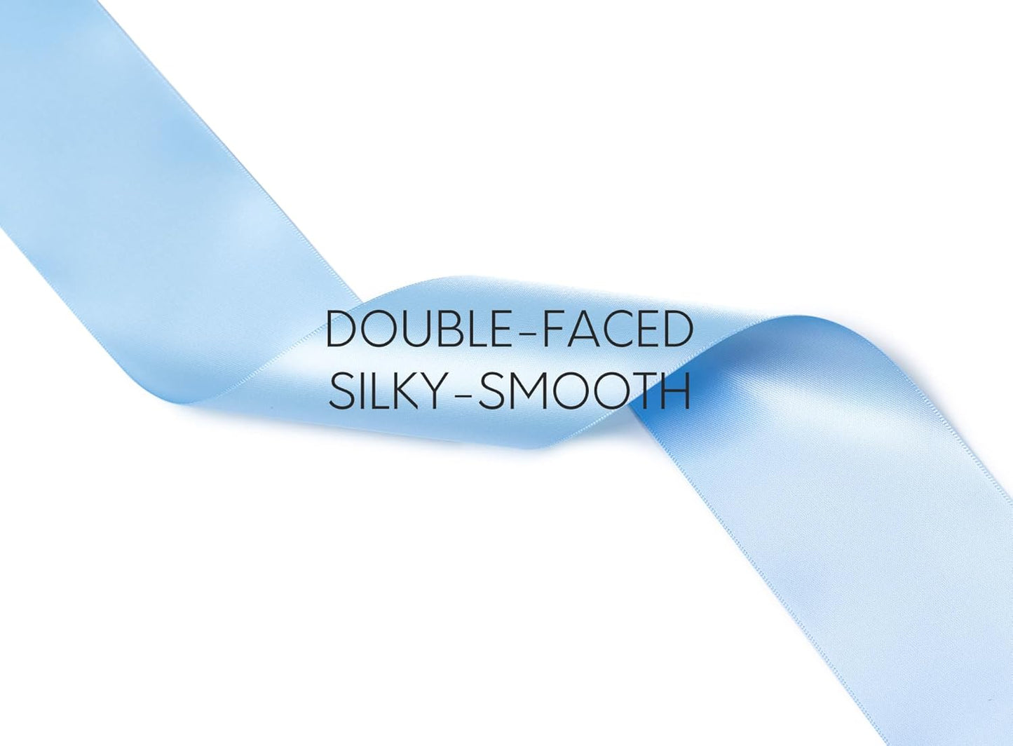 Baby Blue Satin Ribbon 2.5 Inch Double-Faced Ribbons 25 Yards for Gift Wrapping Flower Bouquet Wedding Paper Bows Invitations Crafts