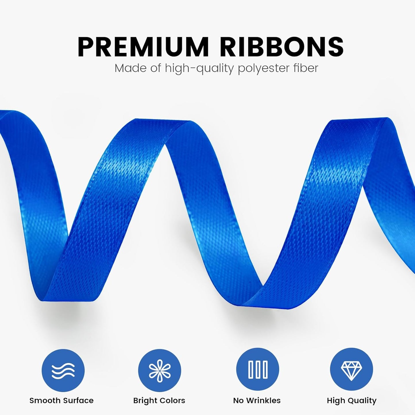 3/8" x 50 Yards Satin Ribbon - Royal Blue Silk Ribbon with Spool - Ideal for Gift Wrapping, Floral Bouquets, Crafts, Wedding Party Decorations, Christmas and Sewing Projects