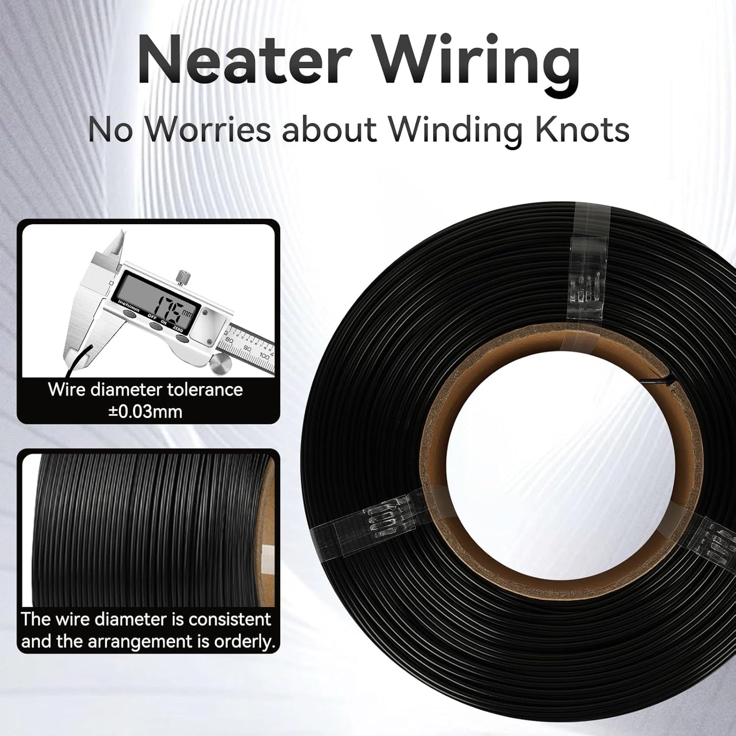 Kingroon PLA Filament 1.75mm Without Tray 3D Printer Filament 1kg PLA Filament Dimensional Accuracy +/- 0.02mm,Fit Most FDM Printer,Grey