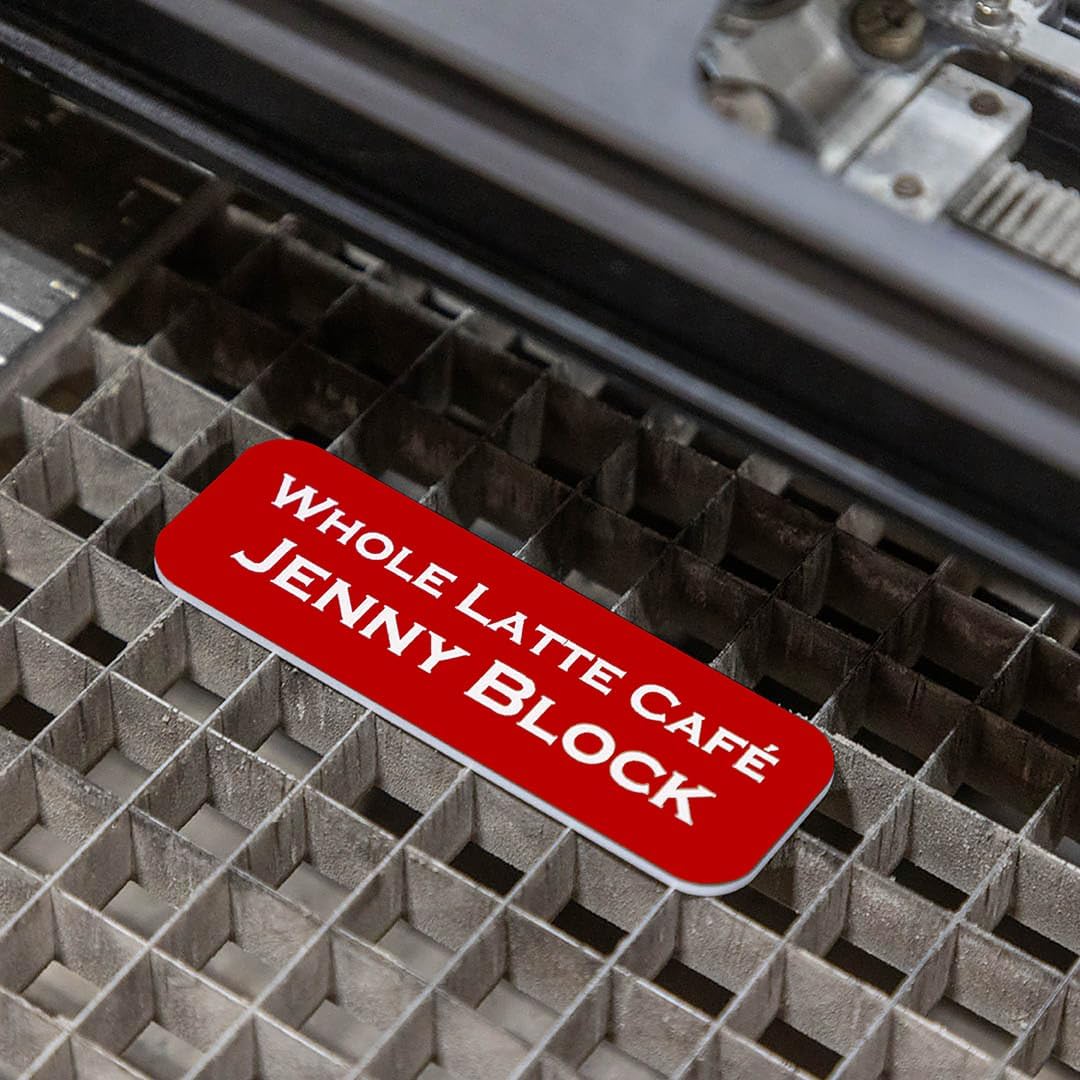 Name Tag/Badge Blanks - 10 Pack - Red 1" X 3", Round Corners, Magnetic Backing