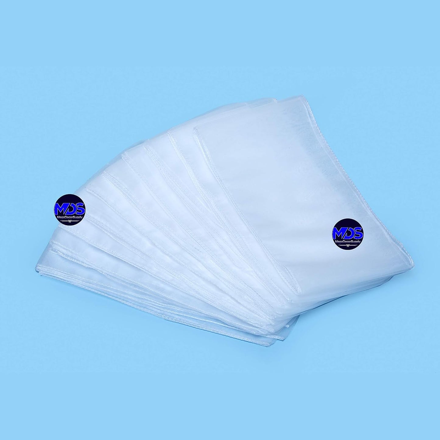 MDS Pack of 25 PCS Organza Chair Sashes Wider Dining Chair Bows Ribbon Tie Back for Wedding Party Birthday Bridal Shower Reception Event Banquet Home Chair Cover Decoration - White