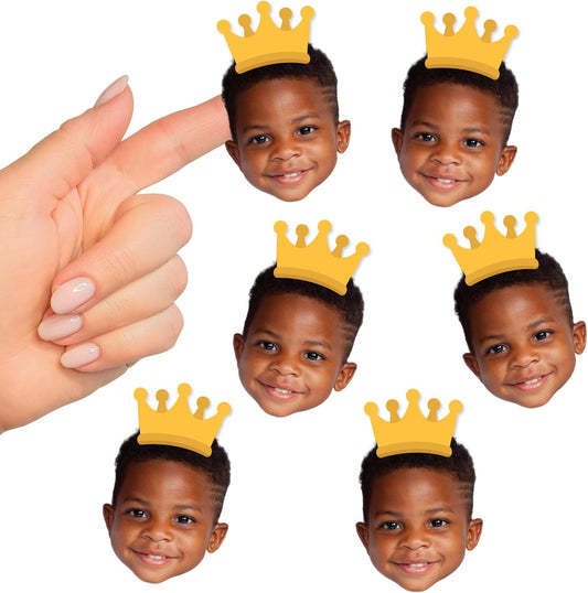 Big Dot of Happiness Custom Photo Crown - Party Favors - Fun Face Cut-Out Stickers - Set of 24