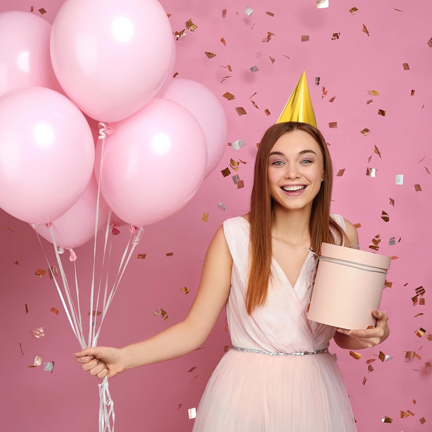 Sumind Colorful Birthday Party Hats Cone Hats for Adults Metallic Foil Cone Headwear