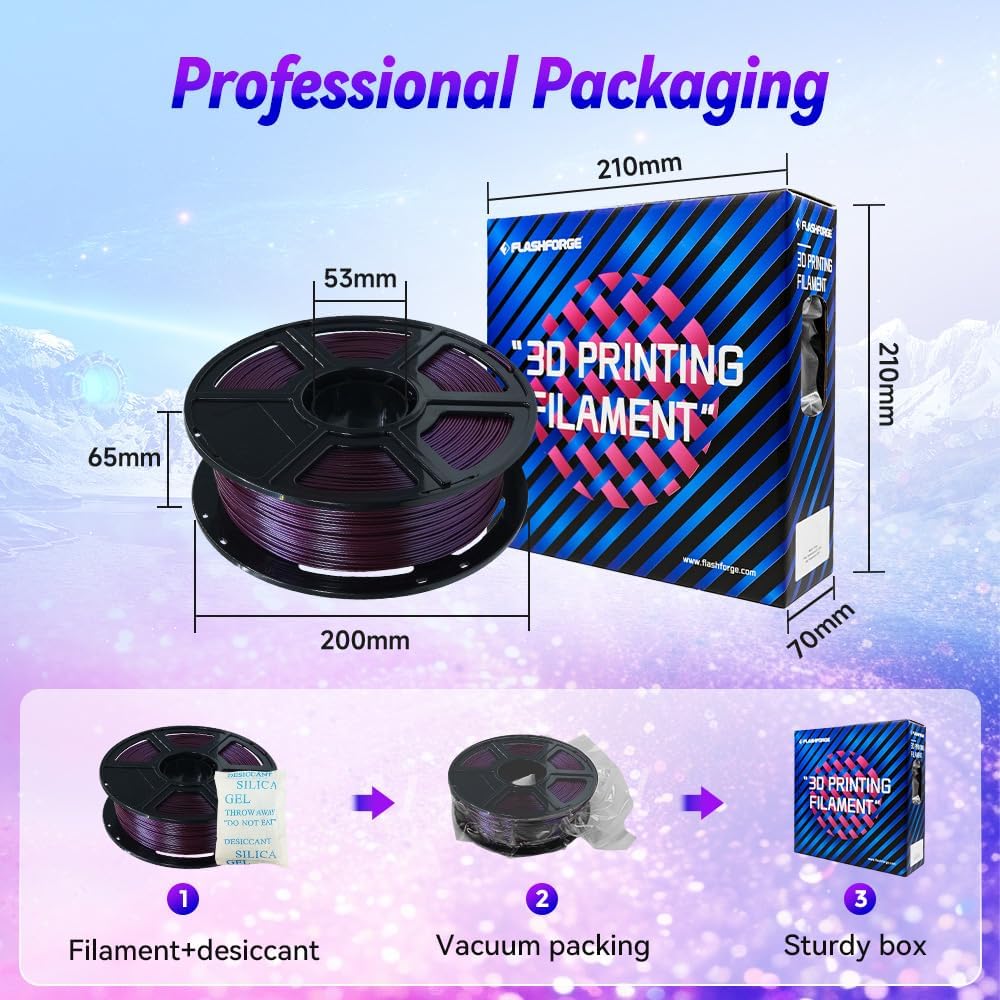 FLASHFORGE 3D Printer Filament, Chameleon PLA Color Shift Filament 1.75mm, Changes Color with Light and Angles, 1KG Spool (2.2lbs), Dimensional Accuracy +/- 0.02mm (Marsala)