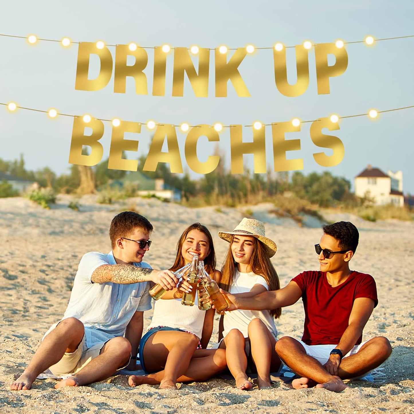 TaoBary 112 Pcs DIY Letter Kit Glitter Customizable Banner Letters Include 107 Letters and Numbers 3 Rope and 2 Needles for Birthday Halloween Christmas Wedding Valentine Party Decor(Bright Gold)