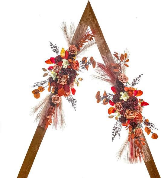 Wedding Arch Flowers, Artificial Flowers for Decoration, Large Flower Swag for Boho Styles Wedding Ceremony Floral Decor - Pack of 2