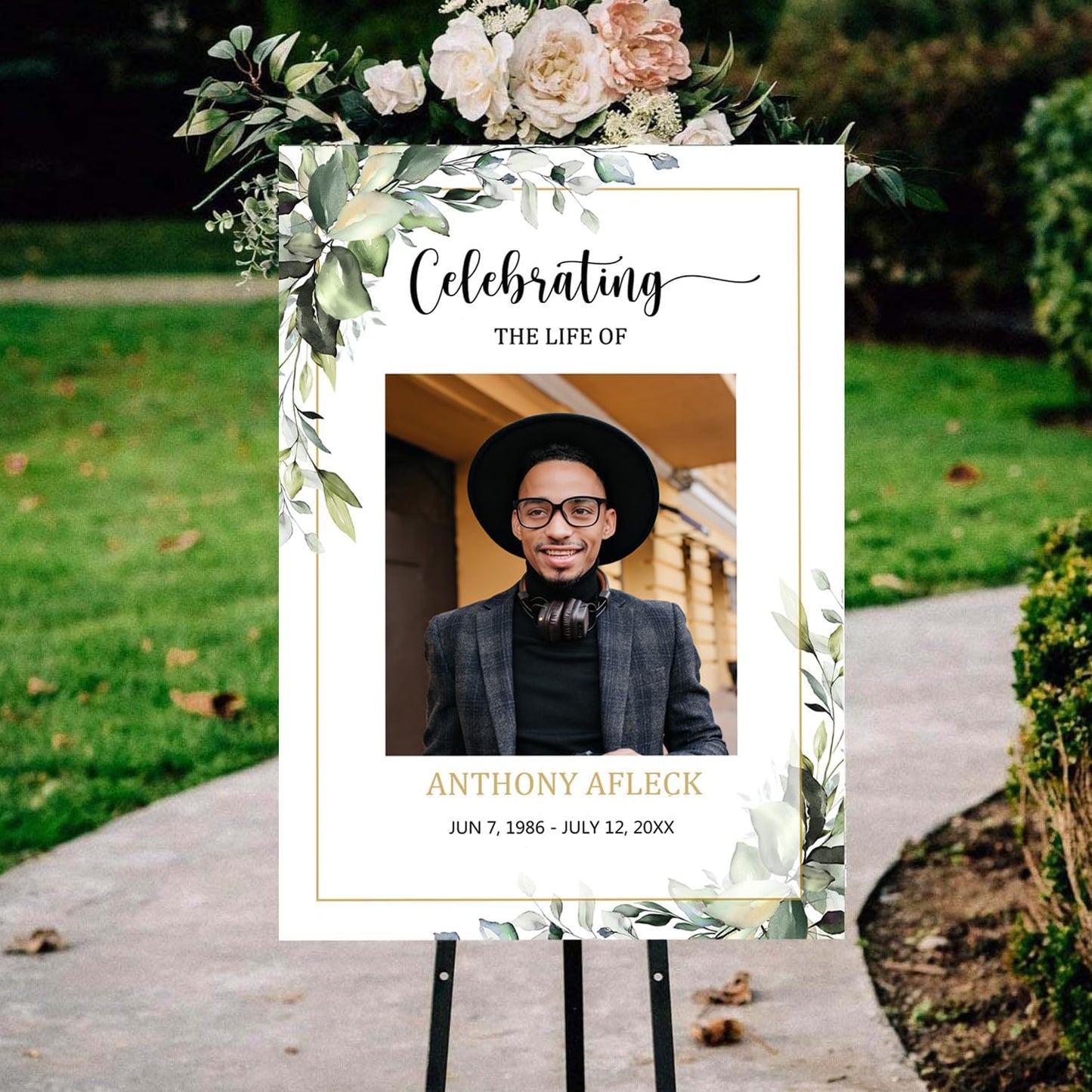 Greenery Funeral Welcome Sign, Memorial Welcome Sign, Celebration of Life Welcome Sign, Celebration Of Life Signs, Funeral Program, Eucalyptus Greenery Funeral Sign