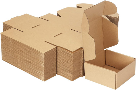 MEBRUDY 4x4x2 Inches Shipping Boxes Pack of 50, Small Corrugated Cardboard Box for Mailing Packing Literature Mailer