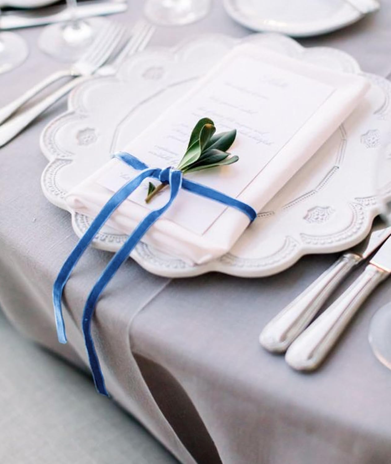 Light Blue Christmas Velvet Ribbon for Tree, Gift Wrapping, Flower Bouquet, Wreath Decorations, Bow Making 3/8'', 25 Yards