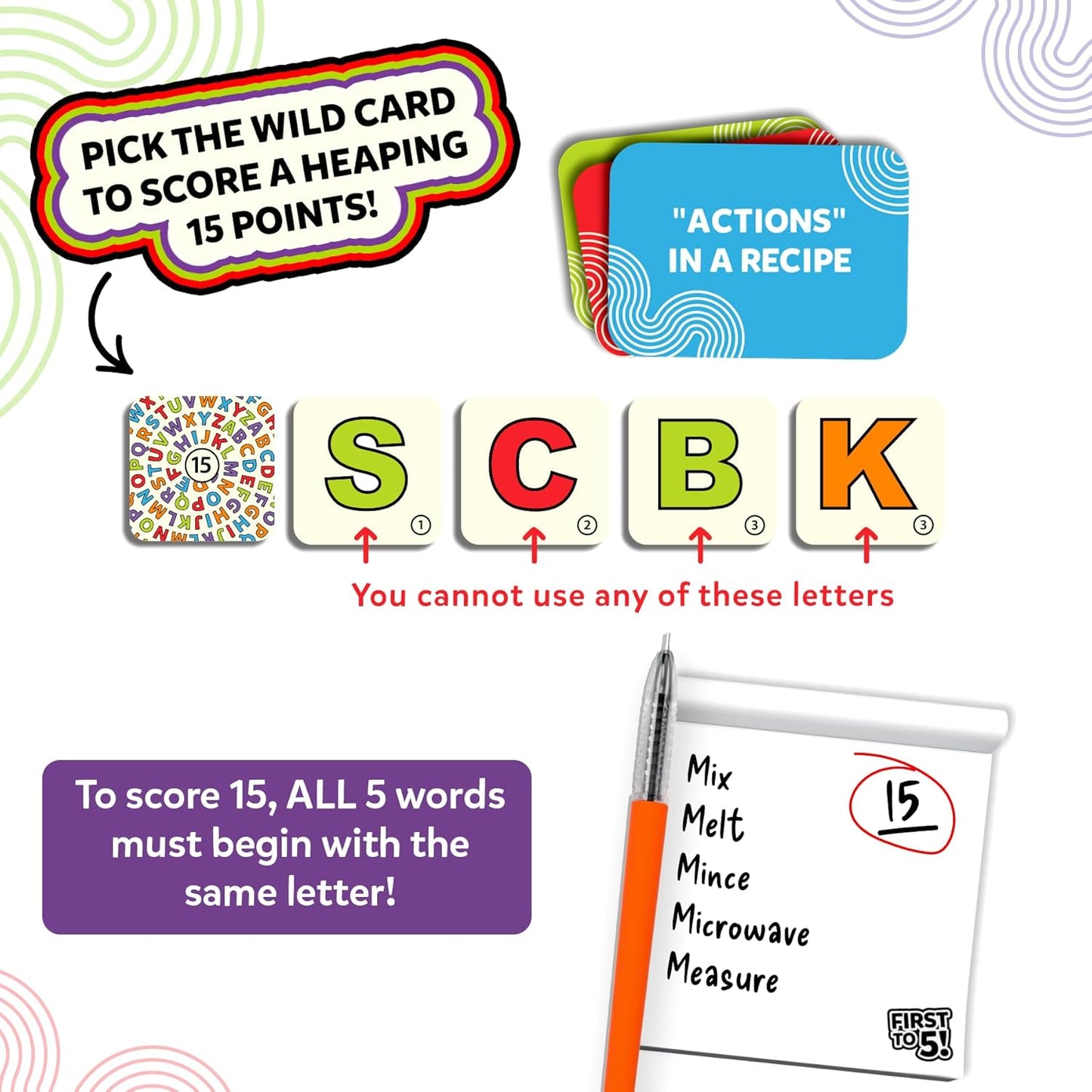 Skillmatics Board & Card Game - First to 5, Category Game with a Twist, Perfect for Parties, Family, Game Night, Quick Thinking, Gifts for Kids, Teens, Adults, Ages 8, 9, 10 & Up, 2-8 Players
