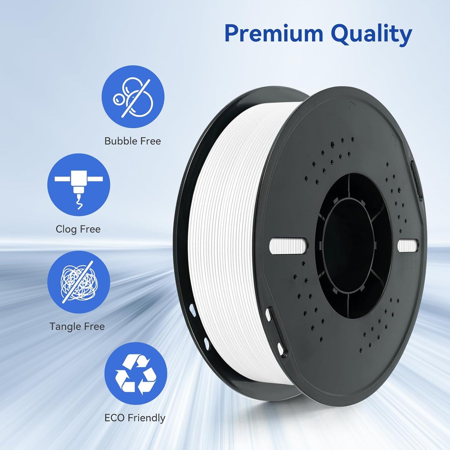 Kingroon 4KG White PLA Filament 1.75mm 3D Printer Filament Pla Filament Dimensional Accuracy +/- 0.02mm, Fit Most FDM Printer, 1KG X 4 Spools