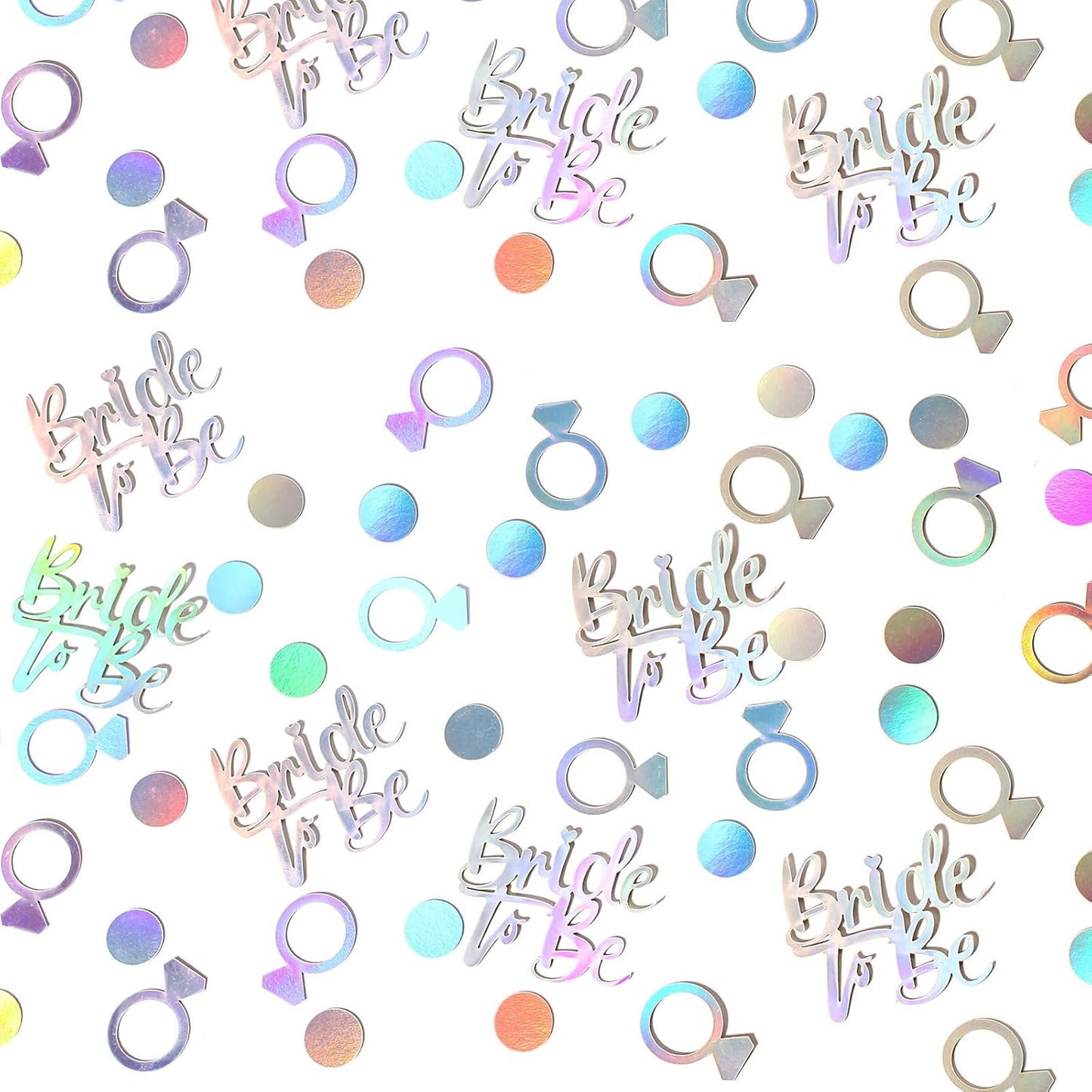 230PC Wedding Confetti Bridal Shower Decorations Bride To Be Ring Confetti Scatters Suitable for Iridescent Themed Bachelorette Engagement Hen Party Decor