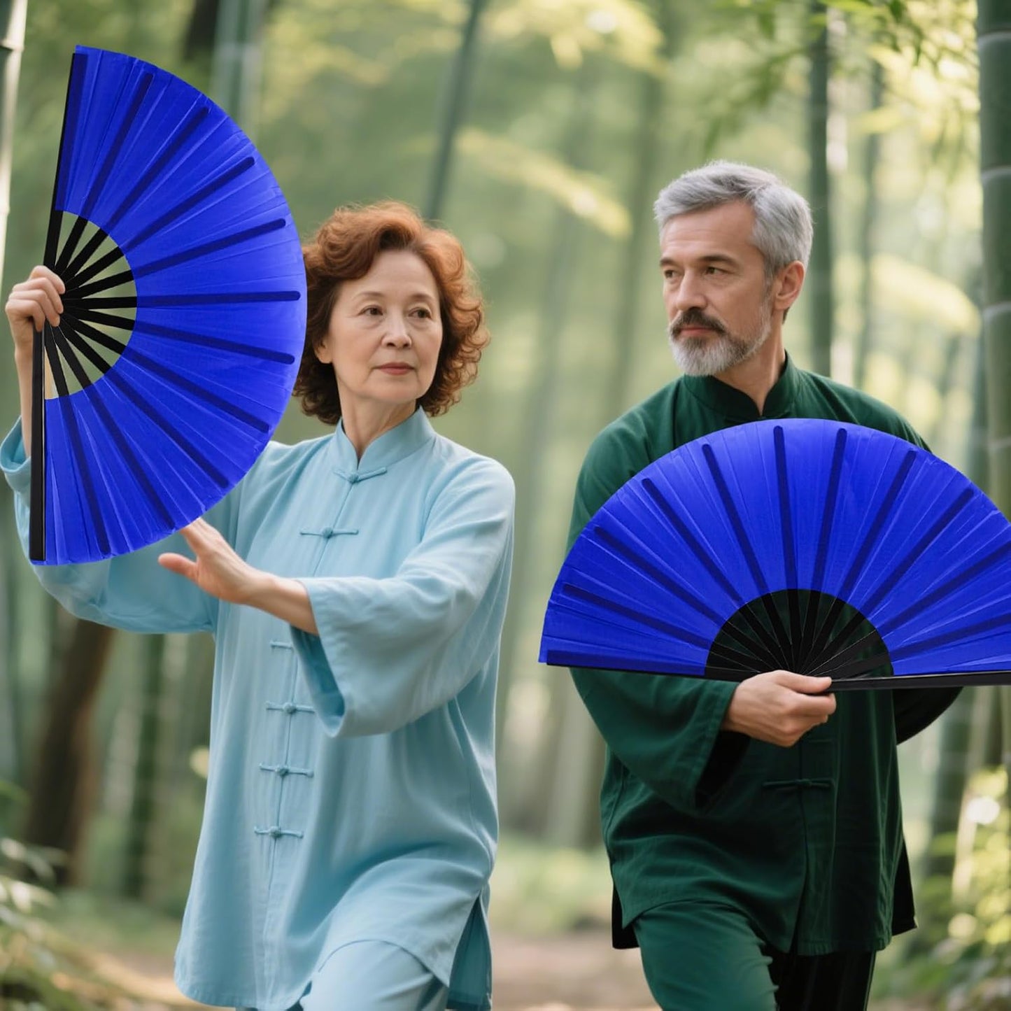 13inch Large Rave Fan Popping Clacking Fans for Line Dancing,Hand Fans for Women Foldable,Boots on The Ground Fan,Portable for Outdoor,Wedding,Party,Decoration (10pcs Blue)