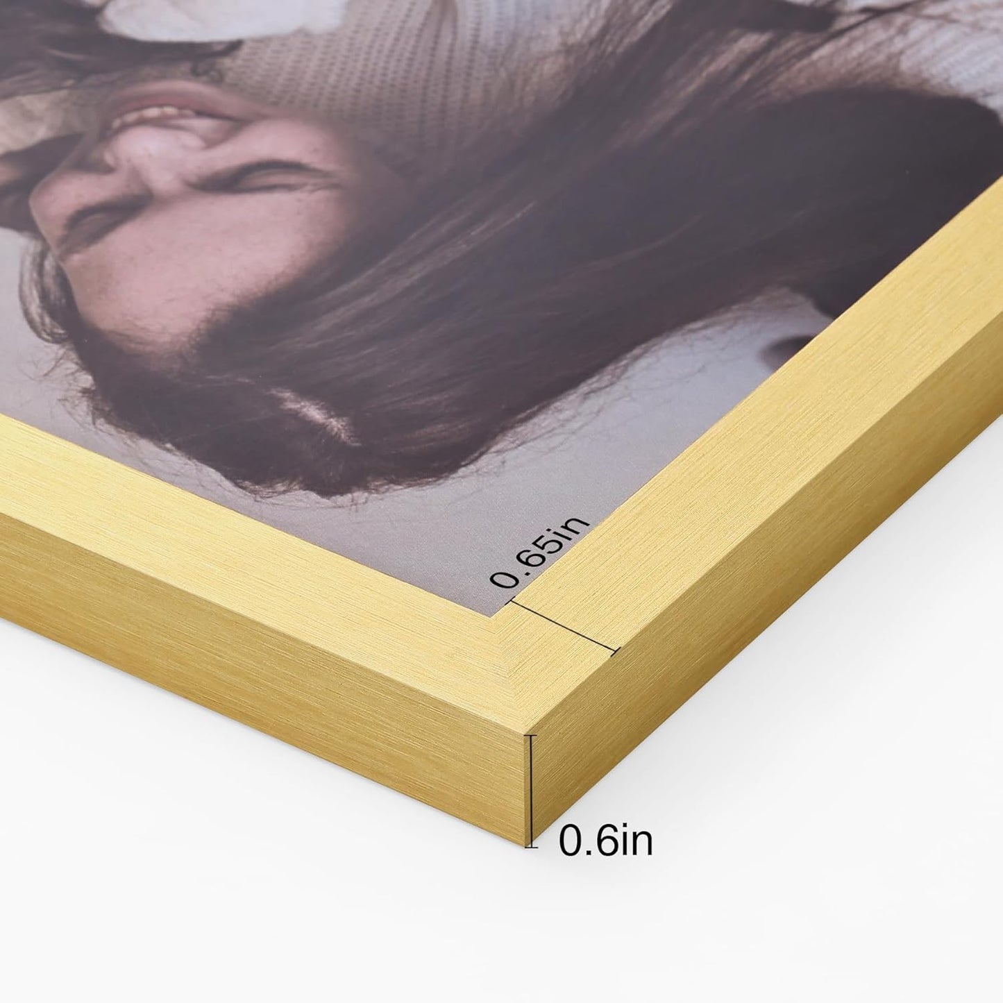 decorUhome Double 4x4 Picture Frame Vertical, Engineered Wood Bifold Photo Frame with Plexiglass for Tabletop Display, 4x4, Gold