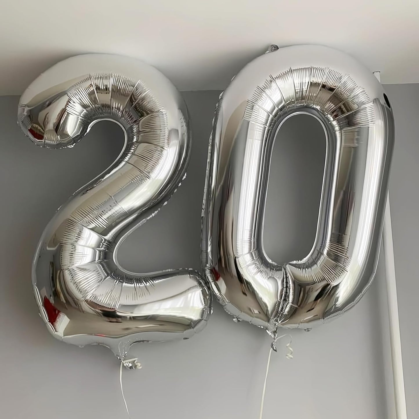 Silver 8 Balloon,40 Inch Number 8 Balloon,8 Birthday Balloon Decorations,Helium Silver 8 Balloon Number for Birthday Party Decorations