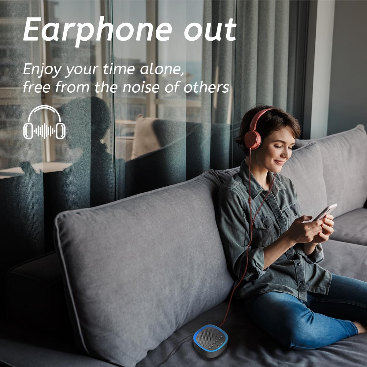 Sleep White Noise Sound Machines with 30 Soothing Sounds 3.5 mm Headphone Jack 5 Timer Settings 32 Precise Volume Memory Function Compact Design Ideal Gift for Everyone