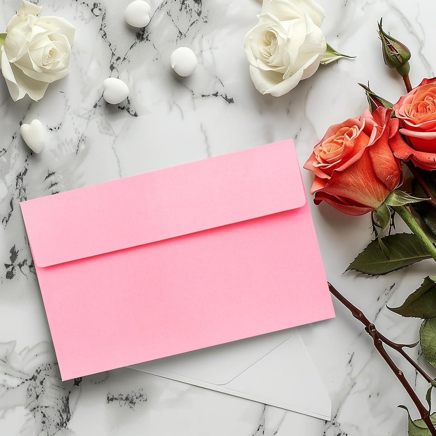 A9 Envelopes Pink 5.75x8.75 Invitation Envelopes Self Seal Pack of 50 Blank Envelopes for Cards Pink