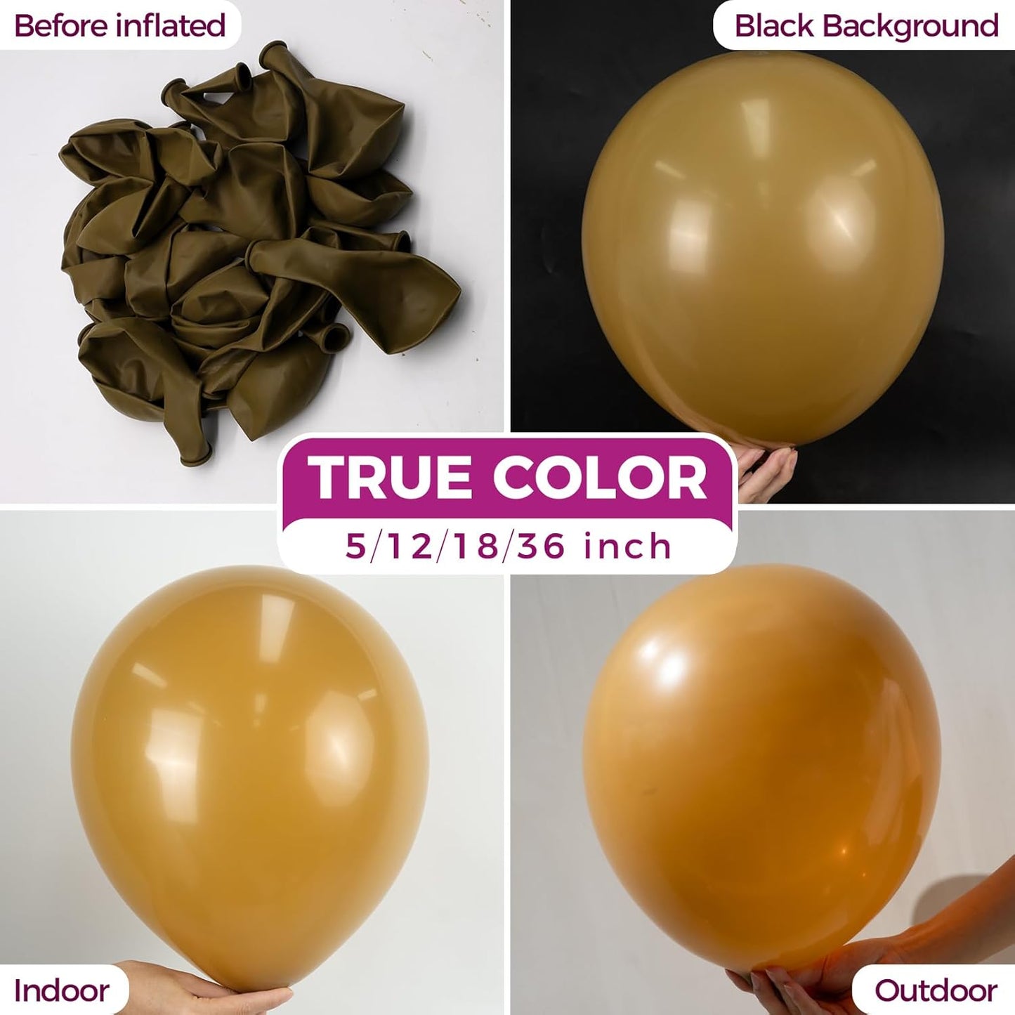 Bezente Brown Balloons 18 Inch - 30 Pack Large Thick Brown Balloons Big Round Coffee Brown Latex Balloons for Birthday Bridal Shower Wedding Anniversary Party Decorations