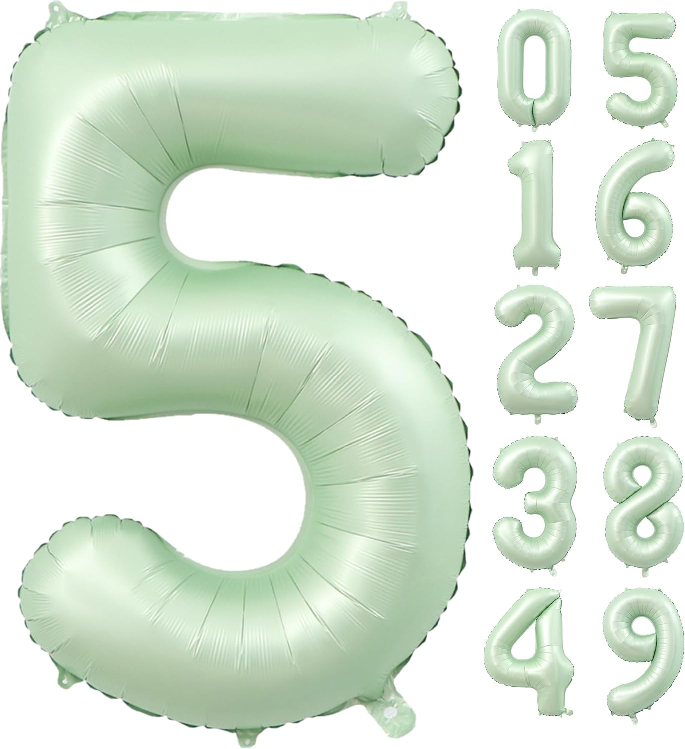 40 inch Olive Green 5 Number Balloons 40 Inch Big Foil Helium Number Balloons 0-9 Jumbo Pastel Pink Digital 5 Happy 5th Mylar Birthday for Girl Anniversary Graduation Princess Party Decoration