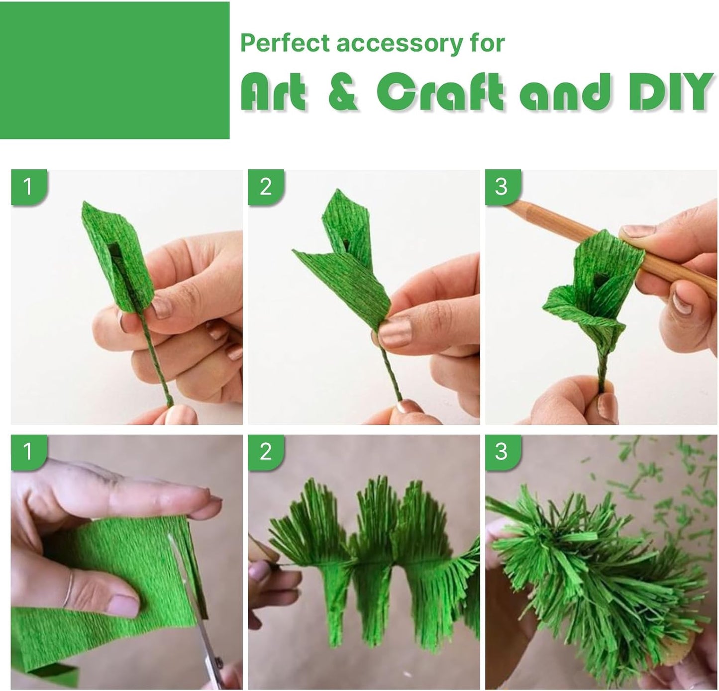 PartyWoo Dark Green Crepe Paper Streamers 4pcs 328ft Pack of Emerald Forest Hunter Green Crepe Paper Streamers for Birthday Baby Shower Woodland Dinosaur Jungle Football Theme Party Decorations