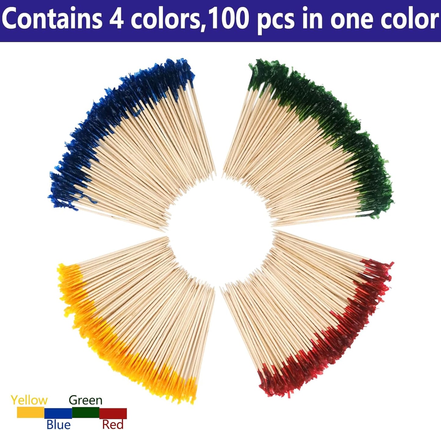 BLUE TOP Cocktail Picks&Umbrella Drink Straws Set-400pcs 4Inch Frill Picks+50pcs 9.5 Inch Drink Straw Umbrella,Cocktail Toothpicks & Straws for Fruit,Appetizers,Club Sandwiches,Drinks.