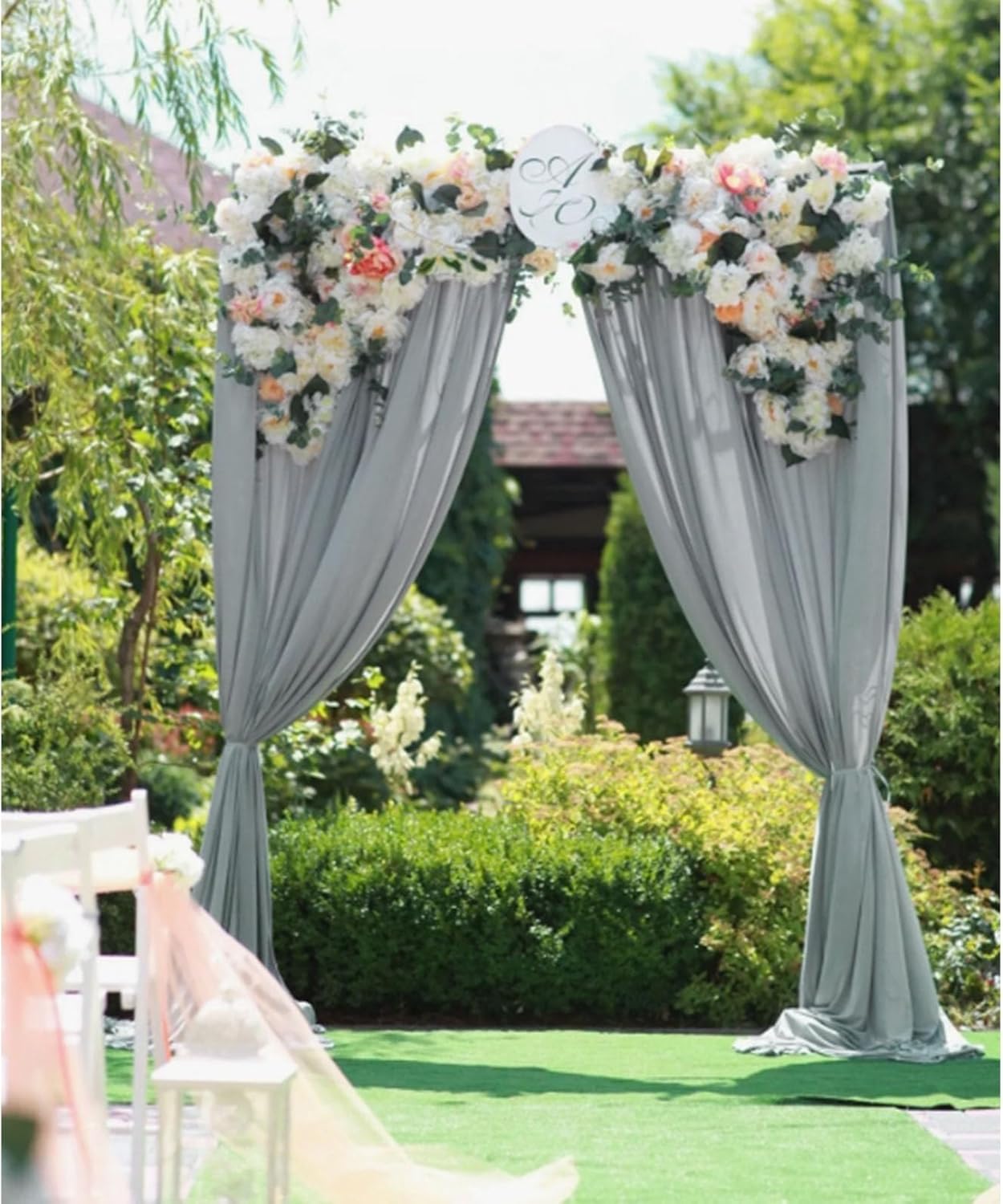 10 x 7 Feet New Dark Grey Backdrop Curtain for Partie, Background Curtains for Photoshoot, Birthday, Wedding, Halloween, Thanksgiving, Christmas, New Year Party Decorations 5Ft x 7Ft, 2 Panels