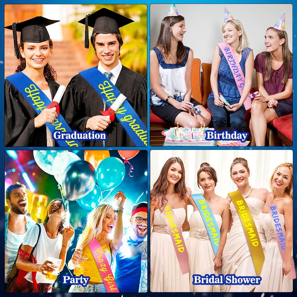 16 Pcs Sash Blank Satin Sash Light Blue Sash Party, Bride To Be Sash, Plain Sash, Diy Sash Sashes For Pageants, Birthday, Party, Graduation, Hen Party, Homecoming, Custom Sashes, Make Your Own Sash