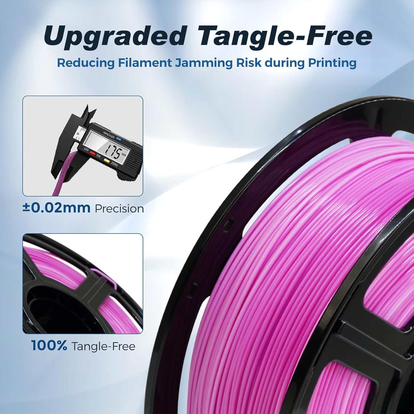 FLASHFORGE Rapid PLA Filament 1.75mm Pink White Gradient, 500mm/s High Speed Printing, 3D Printer Filament 1kg Spool, Dimensional Accuracy +/- 0.02mm, Enjoy Exceptional Print Quality