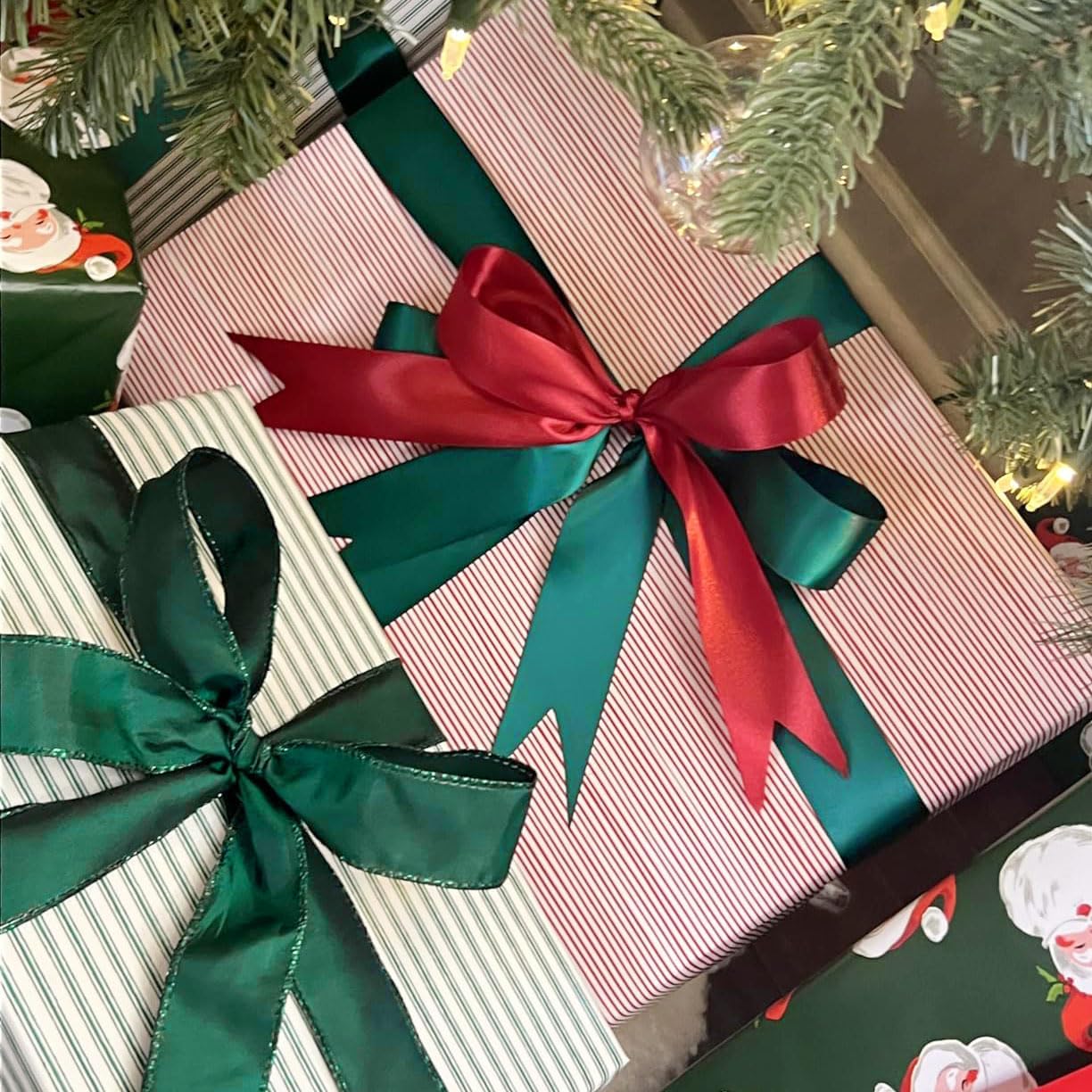 Wine Red Satin Ribbon Double Faced Satin 1/2 inch x 55 Yards Polyester Ribbon for Gift Wrapping Crafts Wedding Decoration Bows Ornaments Party Bouquet Floral Arrangement