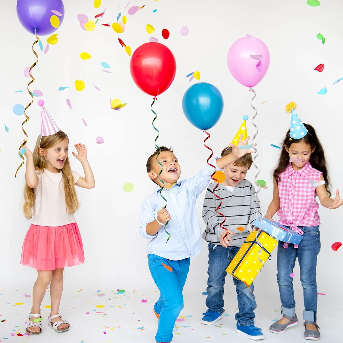 Lainrrew 1000 Yard Metallic Curling Ribbon Balloon String - 4 Pack, Gift Wrap, Christmas, Valentine's Day, Party Decoration