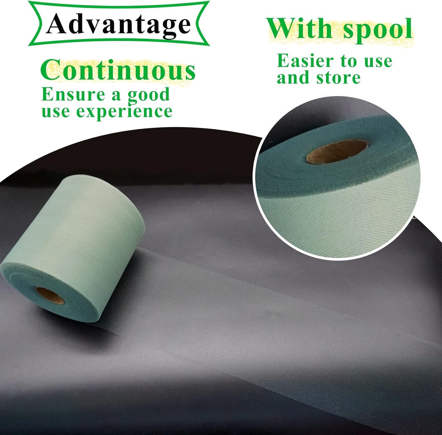 Sage Green Tulle Fabric Rolls 6 Inch by 200 Yards (600 feet) Fabric Spool Tulle Ribbon for DIY Tutu Bow Baby Shower Birthday Party Wedding Decorations Craft Supplies