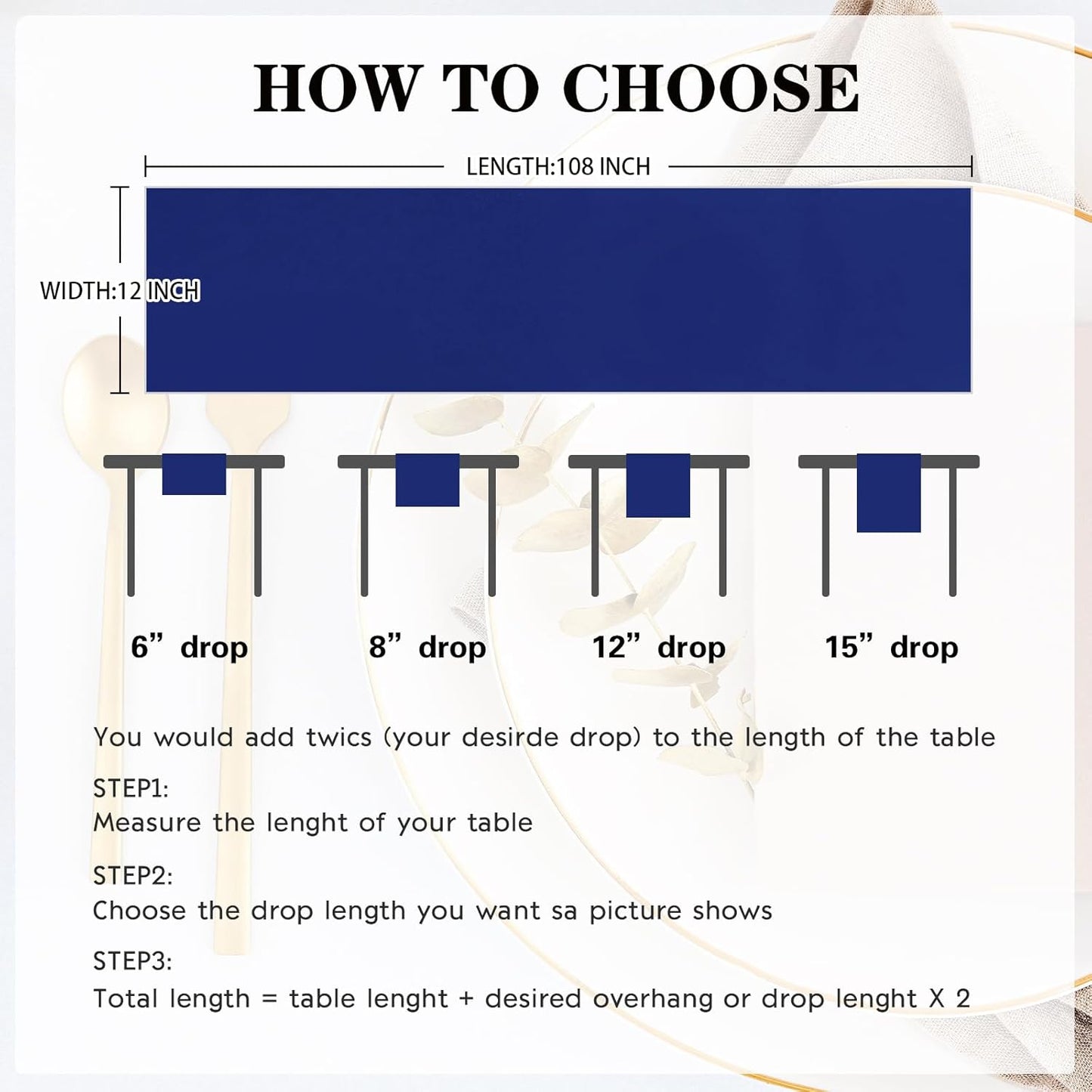 10 Pack Satin Table Runner 12 x 108 Inch Long Navy Silk Table Runner for Wedding Party Banquet Birthday Decoration