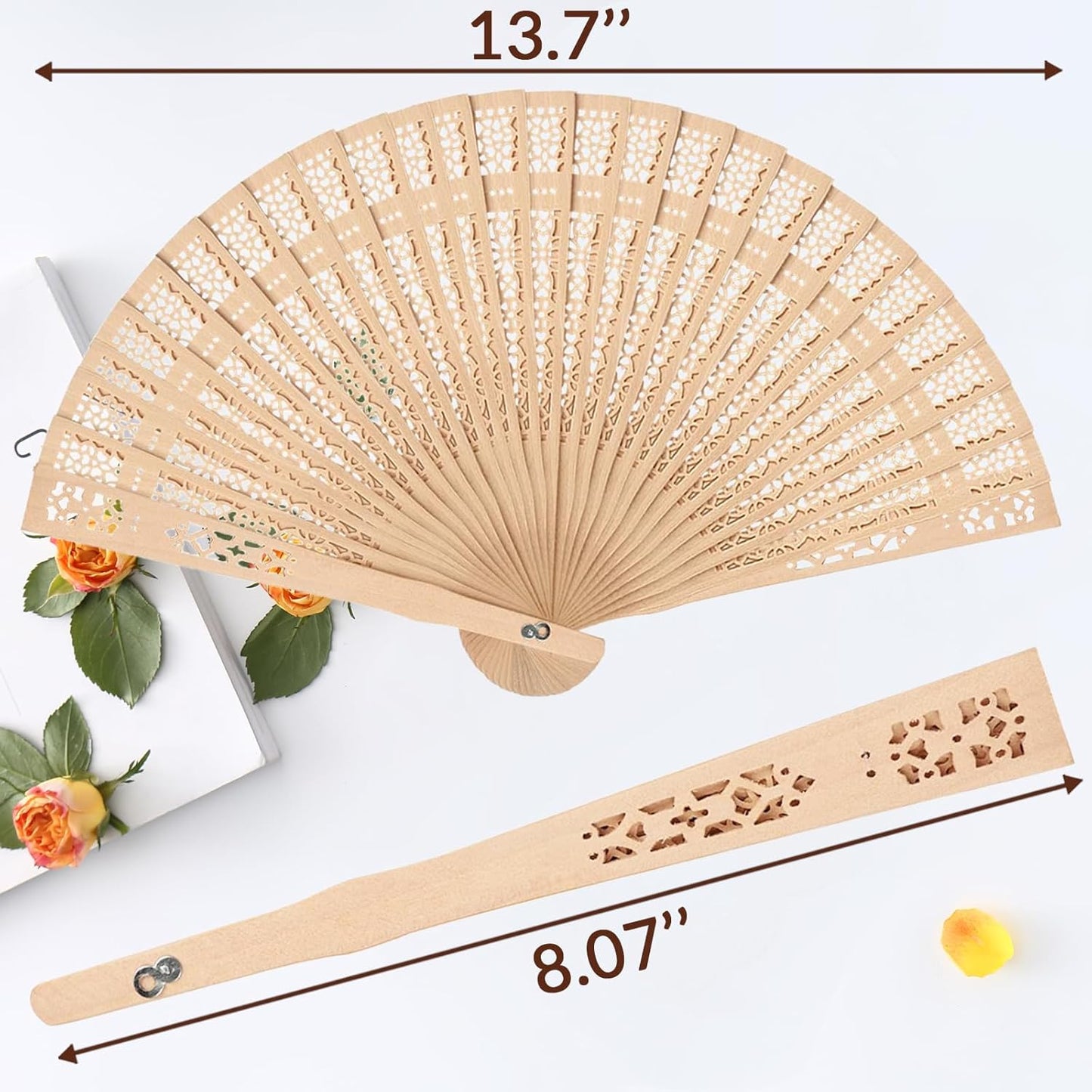 1Pcs Personalized Folding Hand Fans Custom Engraved Summer Wedding Fans,Personalized Wooden Fans Party Favor Bridal Shower Gifts for Guests