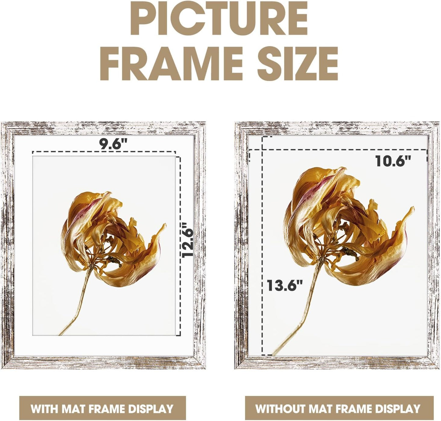 TWING 11x14 Picture Frames Set of 6,Rustic Picture Frames Collage Photo Frame for Wall Hanging,Rustic White,Wave Texture