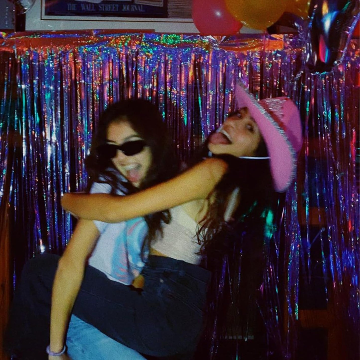 CANREVEL 2 Pack 3.3x8.2 Feet Blue Foil Fringe Backdrop Curtains, Glitter Tinsel Streamers Birthday Party Decorations, Fringe Backdrop for Birthday Baby Shower Mermaid Under The Sea Ocean Frozen Party