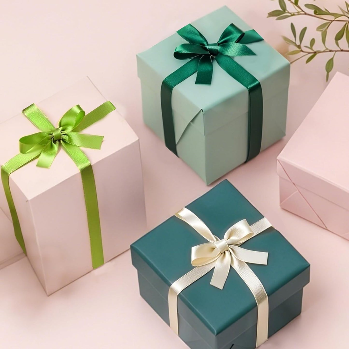 3/8" 6 Colors X 25 Yards Green Satin Ribbon,150 Yards Assorted Green Colors Satin Ribbons for Flower Bouquet,Ribbons for Gift Wrapping Happy Birthday Party Decorations