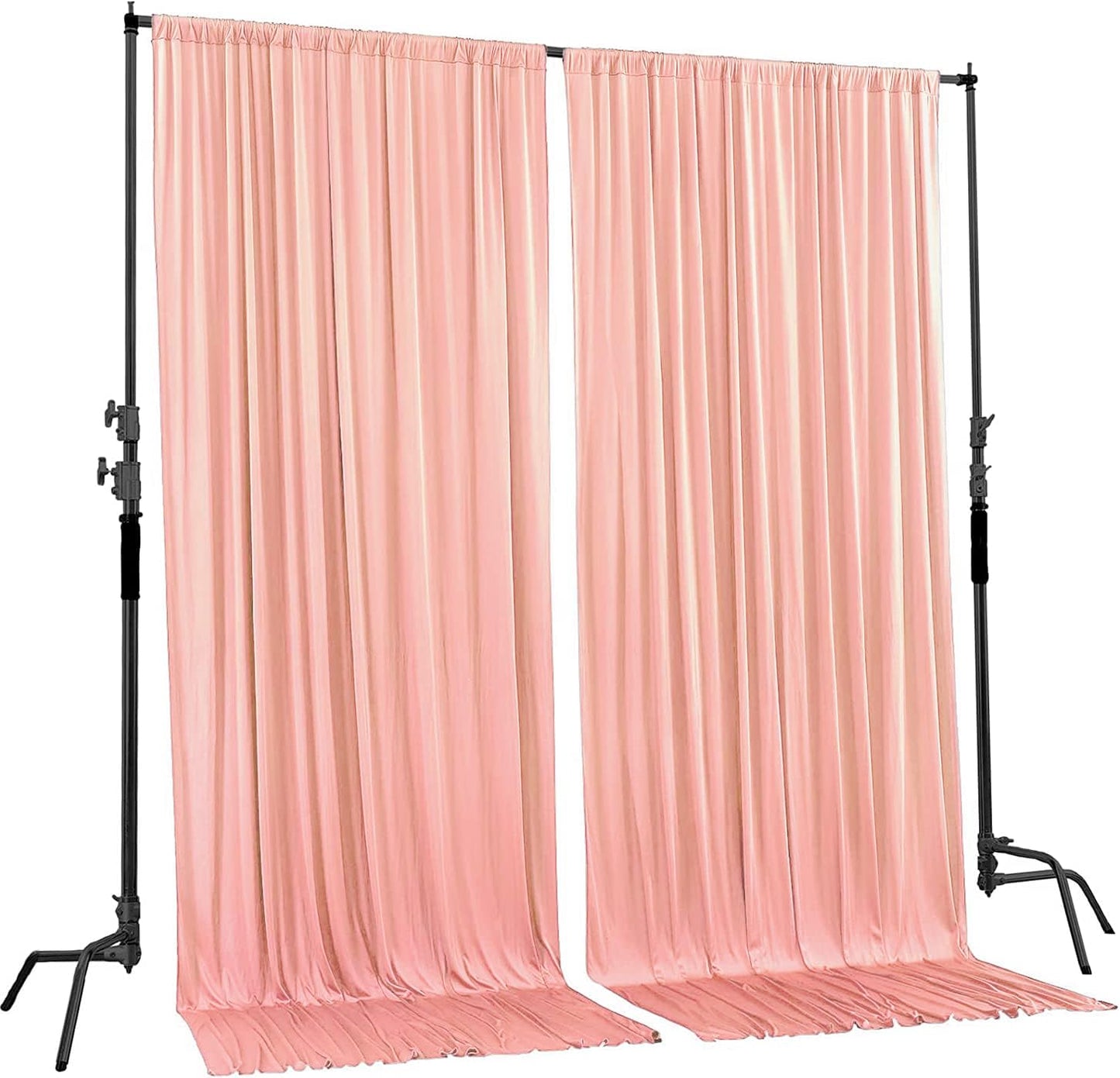 AK TRADING CO. Polyester Backdrop Drapes Curtains Panels with Rod Pockets - Wedding Ceremony Party Home Window Decorations - Peach, 5 ft x 10 ft