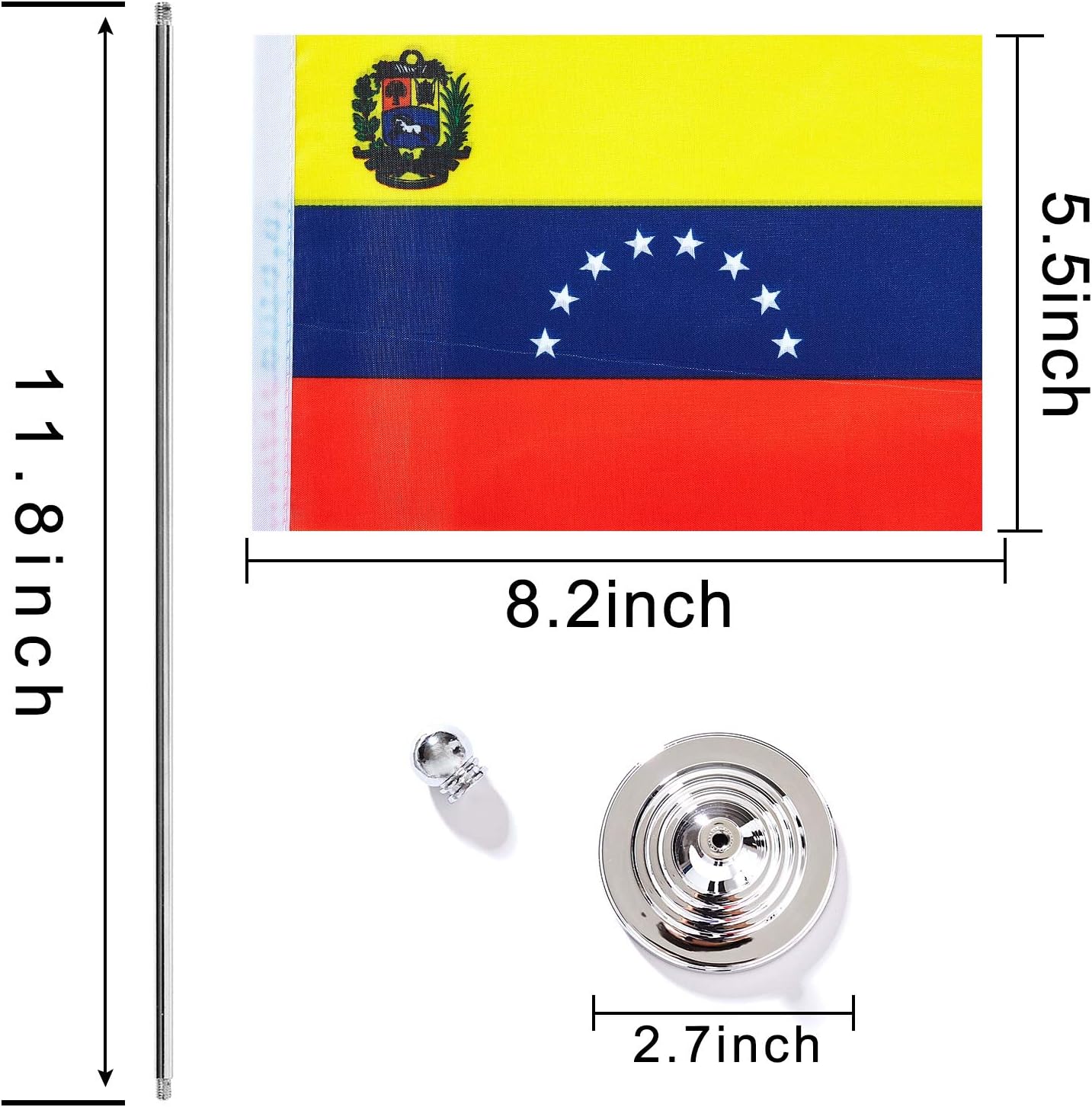 ZXvZYT 2 Pack Venezuela flag Venezuelans Table Flag Small Mini Venezuelans Desk Flags With Stand Base,International Festival Events Celebration Decorate,Home office Decorations