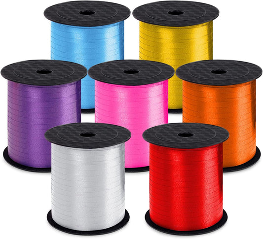 7 Pack Curling Ribbon - 1750 Yards Crimped Balloon Ribbon - Gift Wrap & Crafts (Colorful) For Mothers Day, Birthday, Wedding, Party Decoration