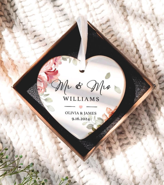 GABITA Personalized First Christmas Married Keepsake, First Christmas Married Ornament 2025, Decorations for New Couple, Married Ornament Calendar Gift