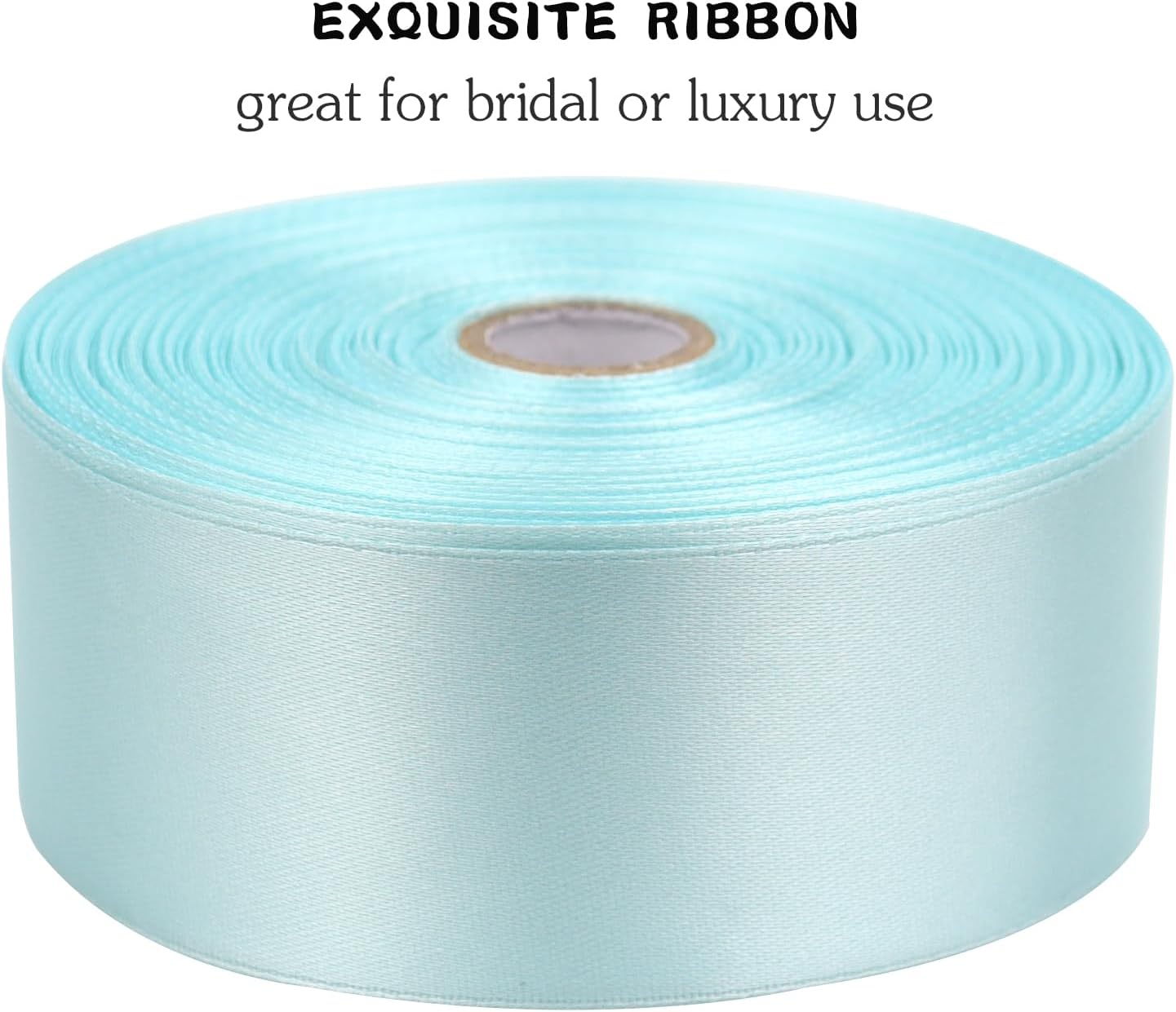 Light Blue Solid Satin Ribbon 1-1/2 Inch 50 Yards Solid Polyester Fabric Ribbon for Gift Wrapping Wedding Christmas Baby Shower Birthday Party Decoration Handmade Immortal Flower Craft