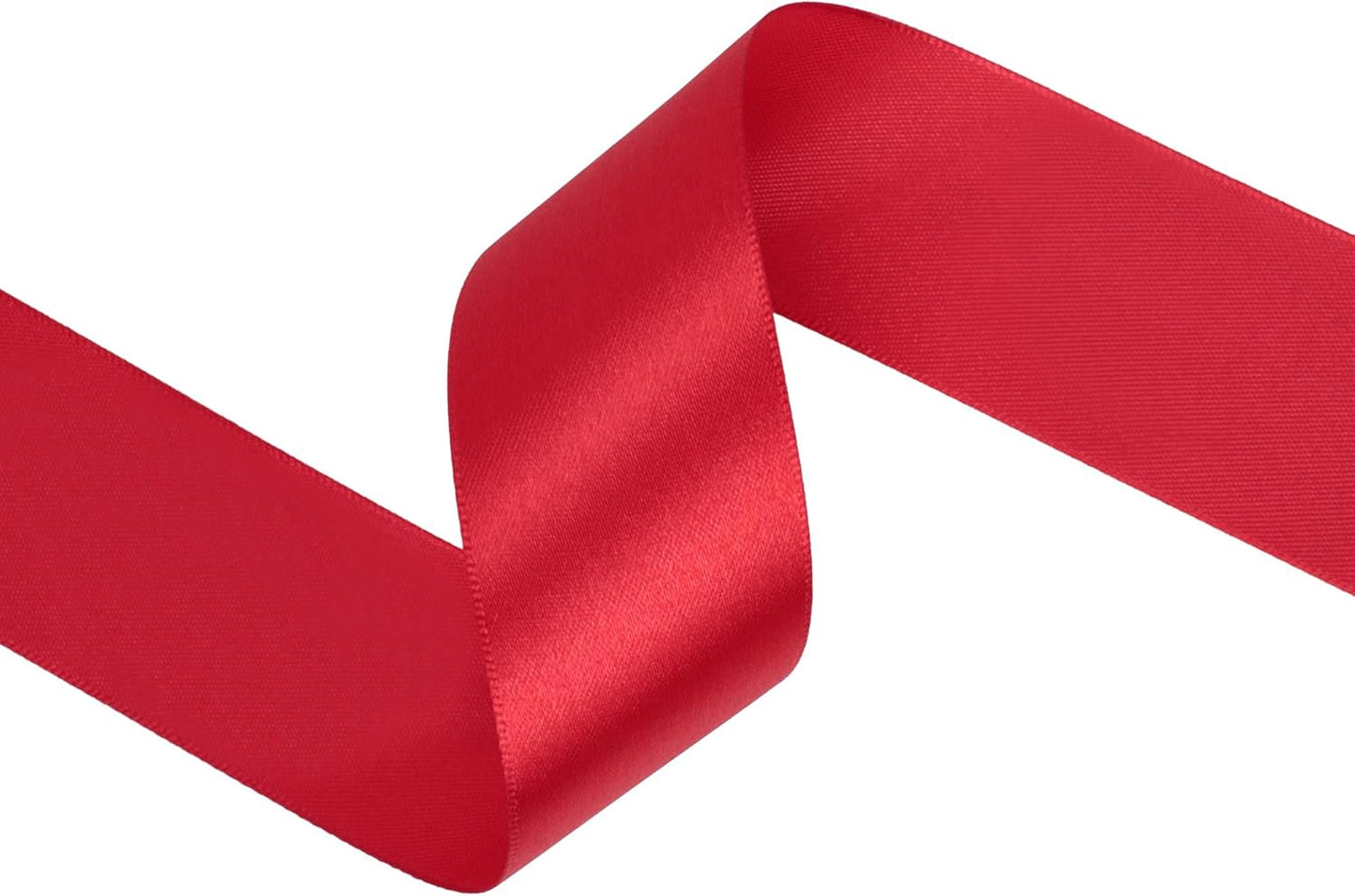 Red Satin Ribbon 1-1/2 inch X Continuous 100 Yards, Single Face Polyester Ribbon Perfect for Gift Wrapping, Flower Bouquet, Wedding Decor, Crafts, Bow Making, Sewing and More
