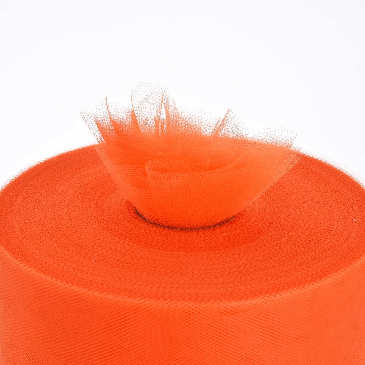 Tulle Fabric Roll, 6” by 200 Yards (600FT) Tulle Organza Fabric Spool for DIY Tutu Skirt Baby Shower Decor Wedding Backdrop Crafts Birthday Party Supplies(New-Orange)