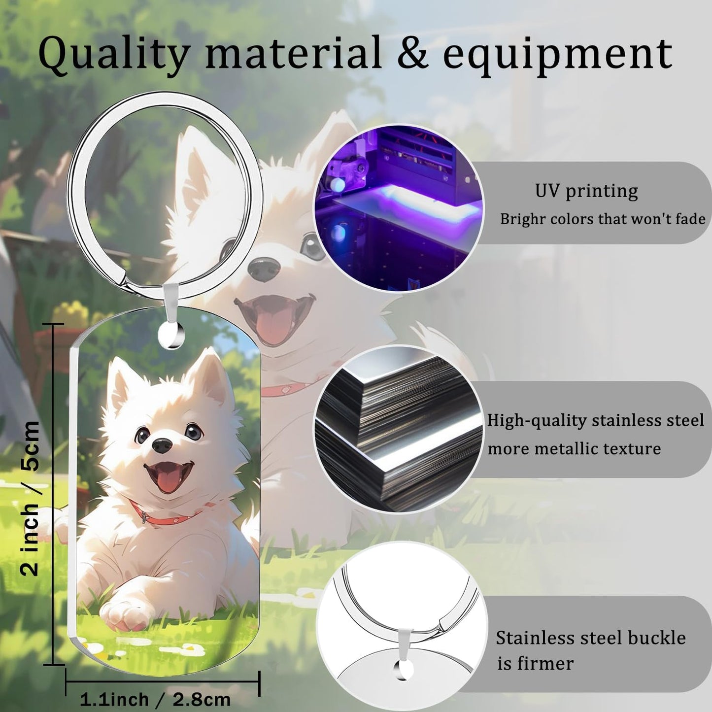 Custom Keychain with Picture, Personalized Keychain with Engraving Photo/Text for Dad, Mom