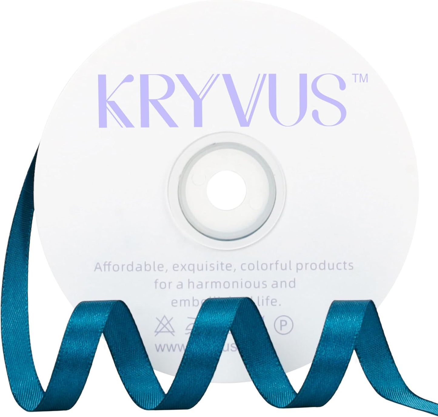 Turquoise Satin Ribbon 3/8 inch X Continuous 50 Yards, Single Face Polyester Ribbon Perfect for Gift Wrapping, Flower Bouquet, Wedding Decor, Crafts, Bow Making, Sewing and More