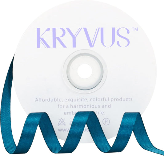 Turquoise Satin Ribbon 3/8 inch X Continuous 50 Yards, Single Face Polyester Ribbon Perfect for Gift Wrapping, Flower Bouquet, Wedding Decor, Crafts, Bow Making, Sewing and More