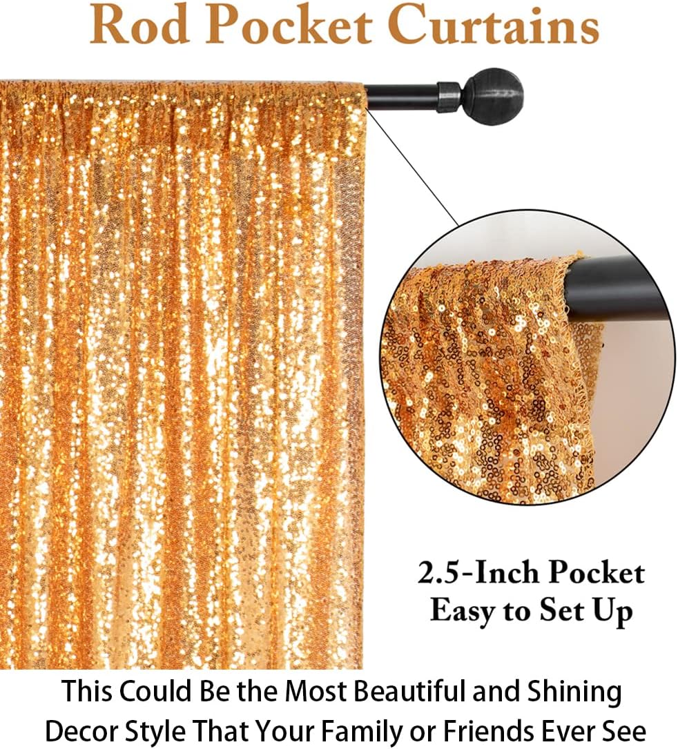 ShiDianYi 20FTX10FT Gold Sequin Photo Backdrop, Select Your Size,Wedding Photo Booth,Photography Background,Ceremony Backgrounds