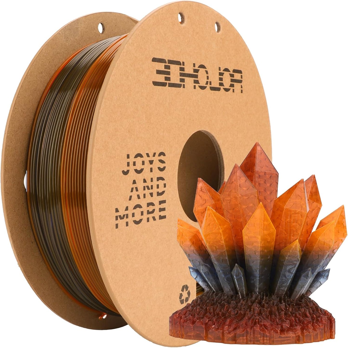 Transparent Multi Rainbow Color Change PLA 1.75mm 1KG 3D Printing Filament Crystal Rainbow PLA-Late Autumn